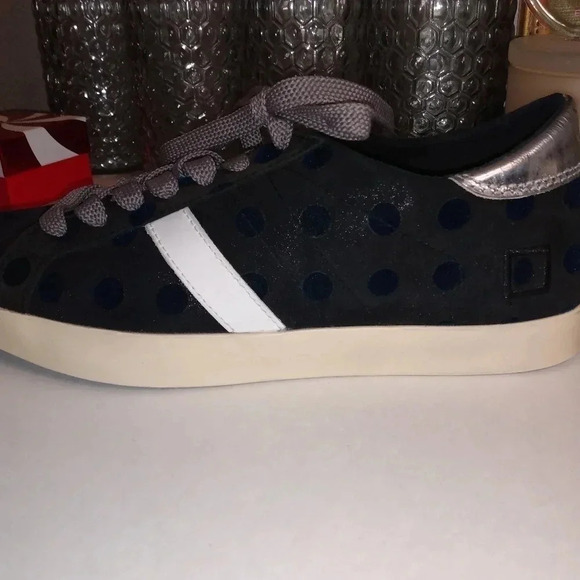 D.A.T.E suede navy polkadot sneakers Size 8 1/2 - Picture 9 of 10